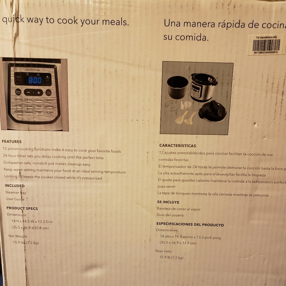 🥘INSIGNIA 8QT PRESSURE COOKER - Picture 4 of 7